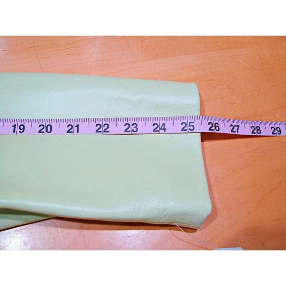 i.e. Woman Soft Leather Zip Vintage Geo Jacket Boho Light Lime Green Sz 2X NWT - Picture 11 of 12
